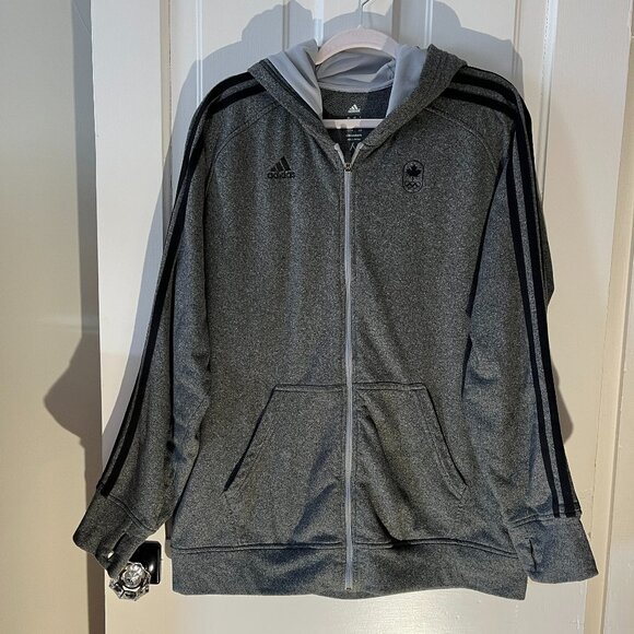Men's Adidas Canada Olympics zip up hoodie - Grey - XL - Picture 3 of 10